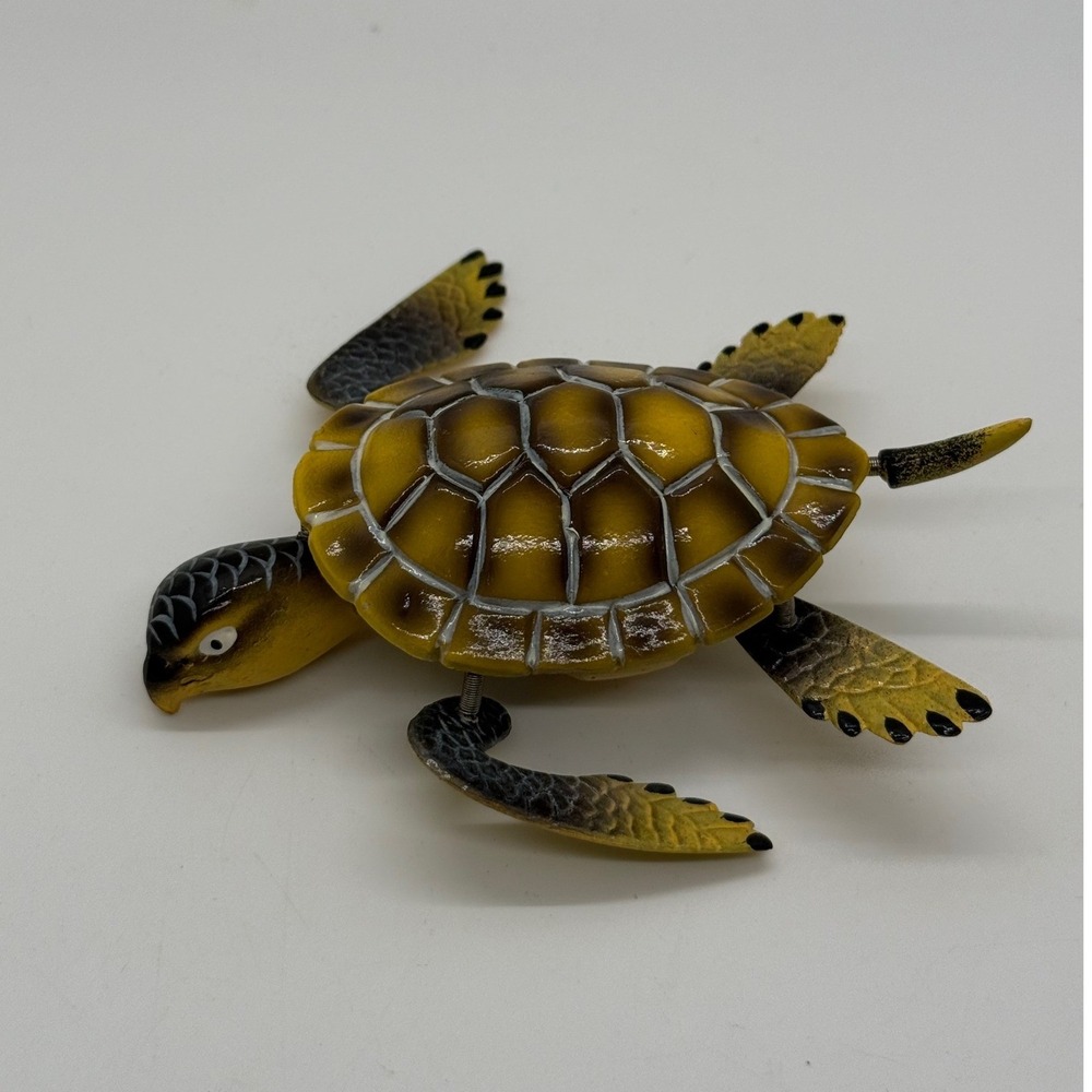 VTG Sea Turtle Metal Bobble Metal Figurine Marine Coastal Sea Life Nautical Art